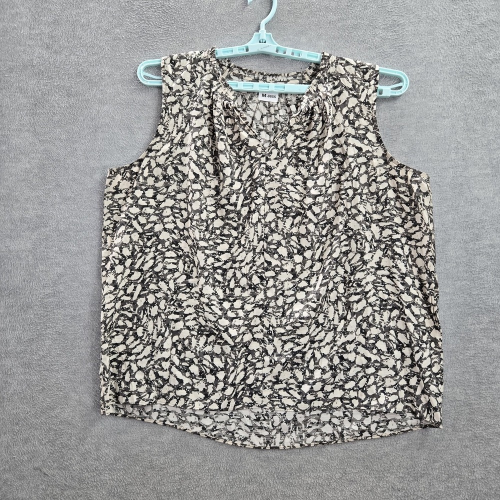 Simply Vera Wang Women‎ Blouse XXL Gray Geometric Scoop Neck Pullover